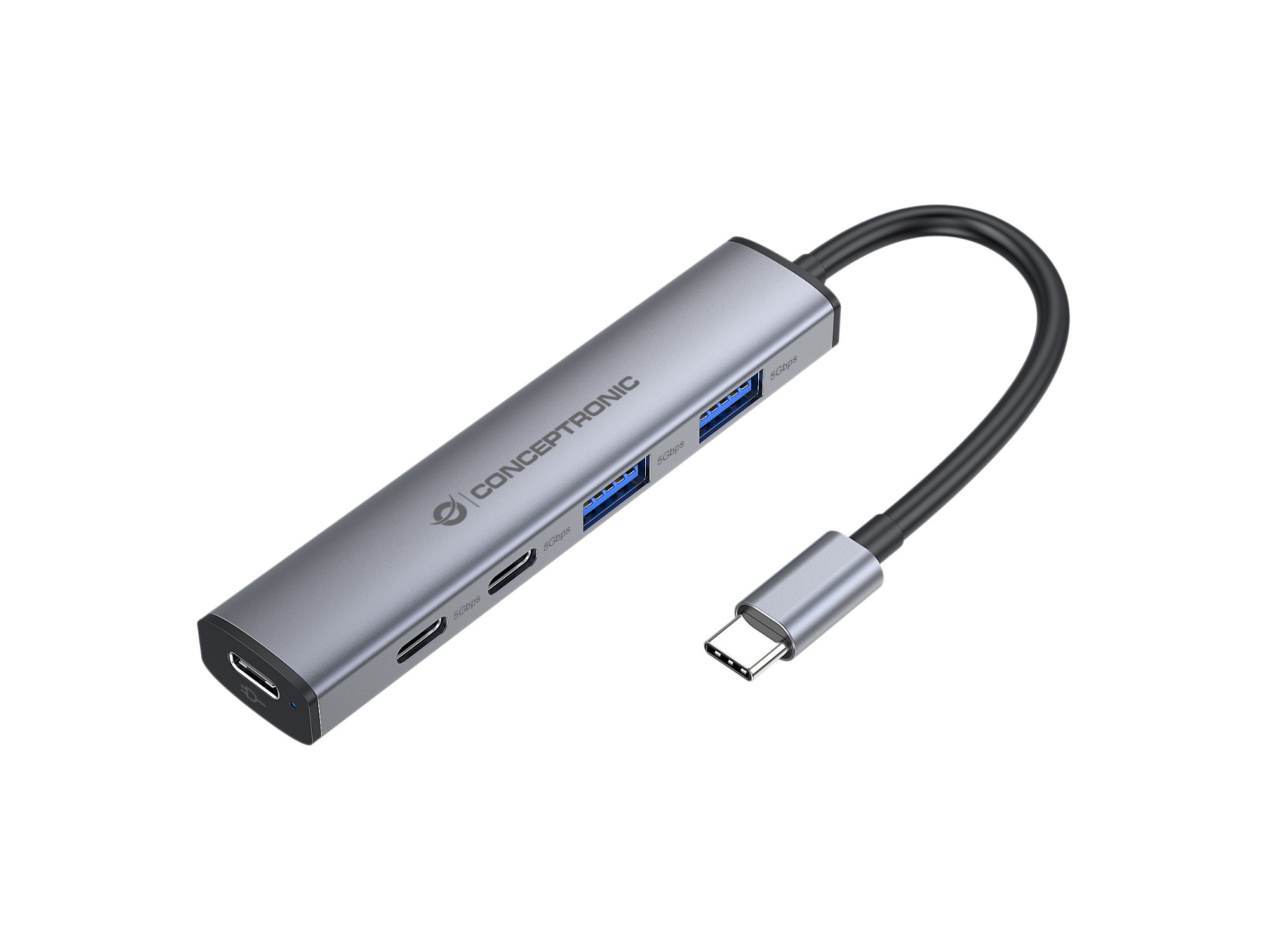 Conceptronic HUBBIES22G 4-Port USB 3.2 Gen 1 Hub. 2 x USB-C & 2 x