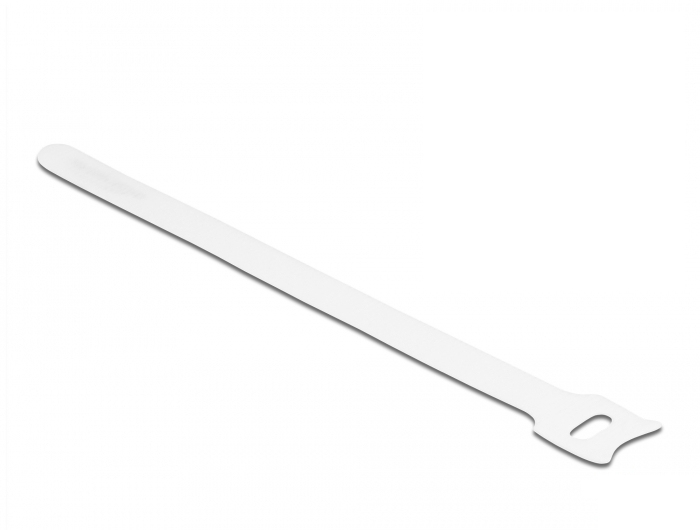 DeLOCK Hook-and-loop cable tie L 200 x W 12 mm white 10 pieces