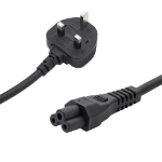 connektgear 1m UK Mains Power Cable - UK Plug to C5 (Cloverleaf) Socket