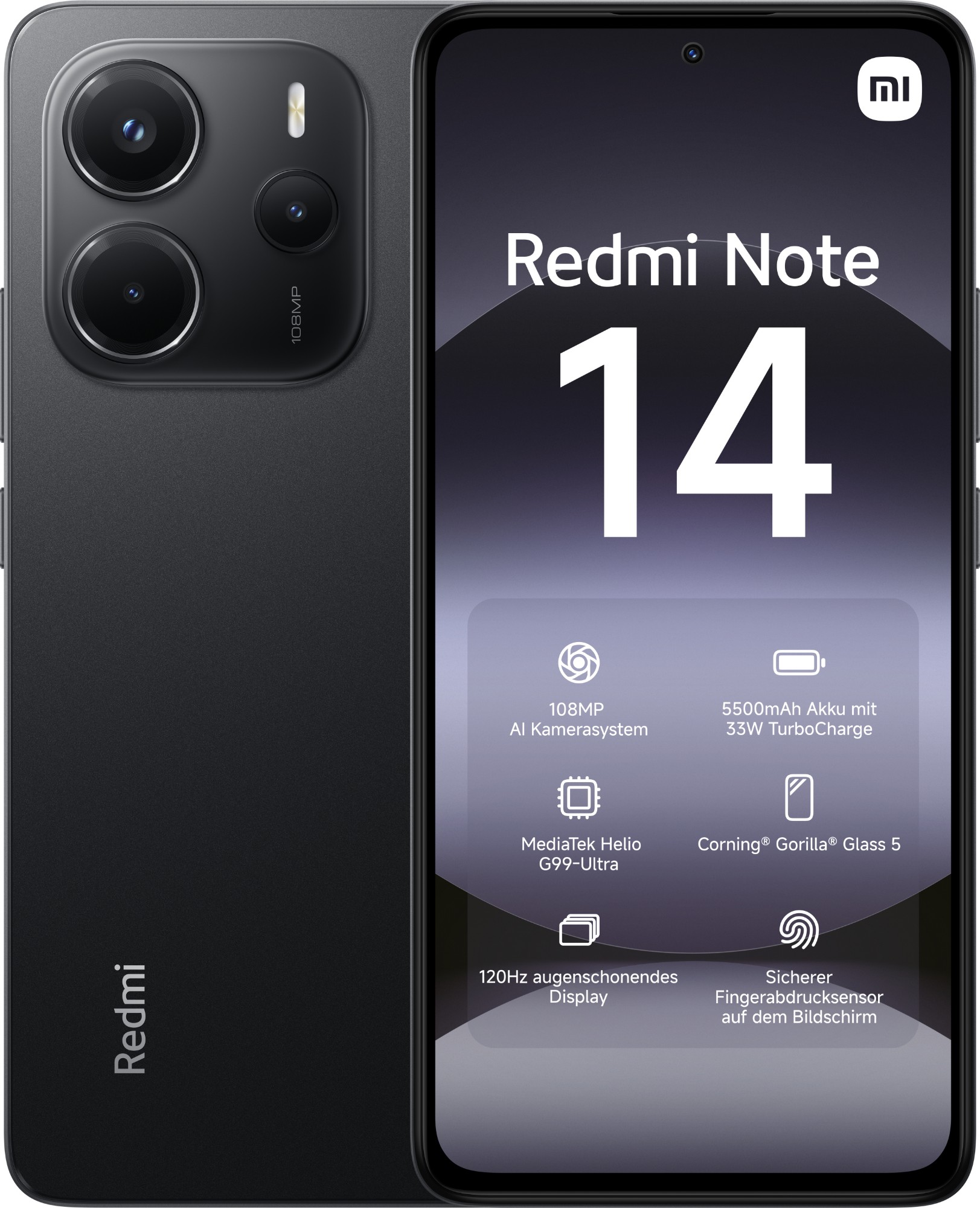 Xiaomi Redmi Note 14 16.9 cm (6.67") Hybrid Dual SIM 4G USB Type-C 6 GB 128 GB 5500 mAh Black