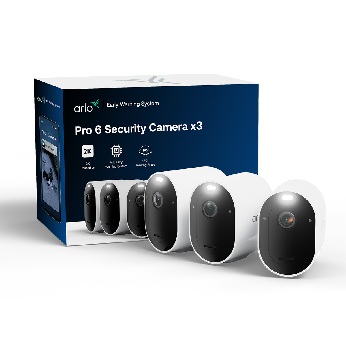 Pro 6 2K+ Security Camera, 3-cam