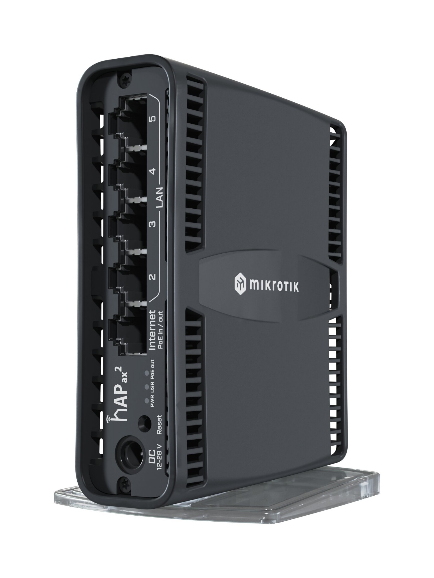 Mikrotik hAP ax2 trådlös router Gigabit Ethernet Dual-band (2,4 GHz / 5 GHz) Svart