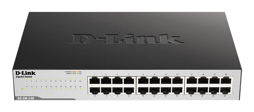 Image of D-Link GO-SW-24G Unmanaged L2 Gigabit Ethernet (10/100/1000) 1U Black
