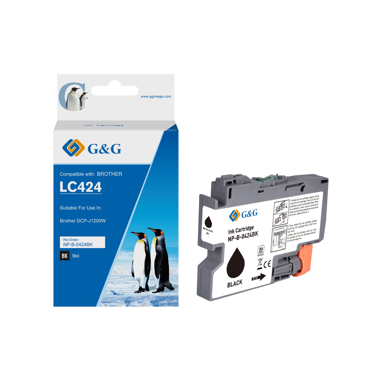 Image of CTS Wholesale Compatible Brother LC424BK Black Ink Cartridge 16ml Pigm