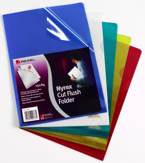Image of Rexel Nyrex A4 Cut Flush Folders Assorted (25)