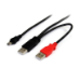 StarTech.com USB2HABMY3 USB cable USB 2.0 35.4" (0.9 m) Mini-USB B 2 x USB A Black