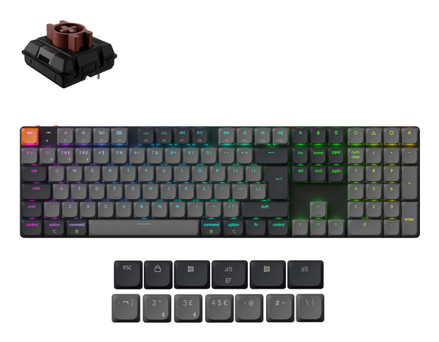 Keychron K5 Version 2 keyboard Universal USB + Bluetooth QZERTY UK English Black