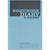 Silvine Homework Diary With Printed Layout A5 96 Page Blue (Pack 20) - EX204