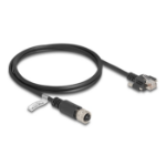 DeLOCK M12 Cable D-coded 4 pin female to RJ45 plug with screws Cat.5e FTP 1 m black