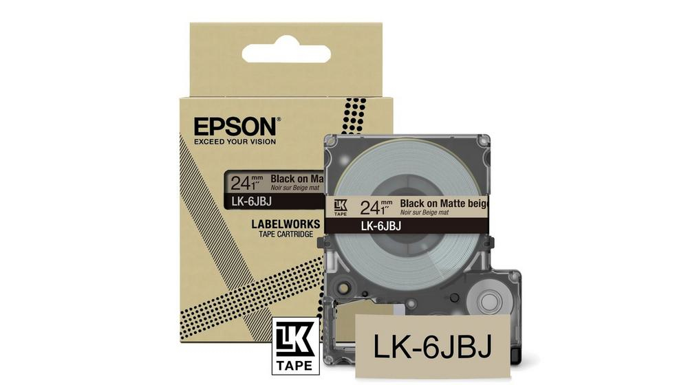 Photos - Office Paper Epson C53S672092/LK-6JBJ DirectLabel-etikettes black on beige 24mm x 8 