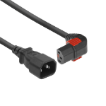 ACT Netsnoer C14 - C13 IEC Lock (onder haaks) zwart 1 m, PC2044