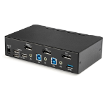 StarTech.com Switch KVM DisplayPort à 2 Ports - 4K60Hz - Écran Unique - Switch KVM USB UHD DP 1.2 à 2 Ports avec Hub USB 3.0 Intégré et Audio - Dell HP Apple Lenovo - Conforme TAA