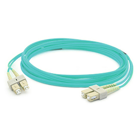 Image of Titan SCSCOM3DAQ10/CL fibre optic cable 10 m SC OM3 Aqua colour