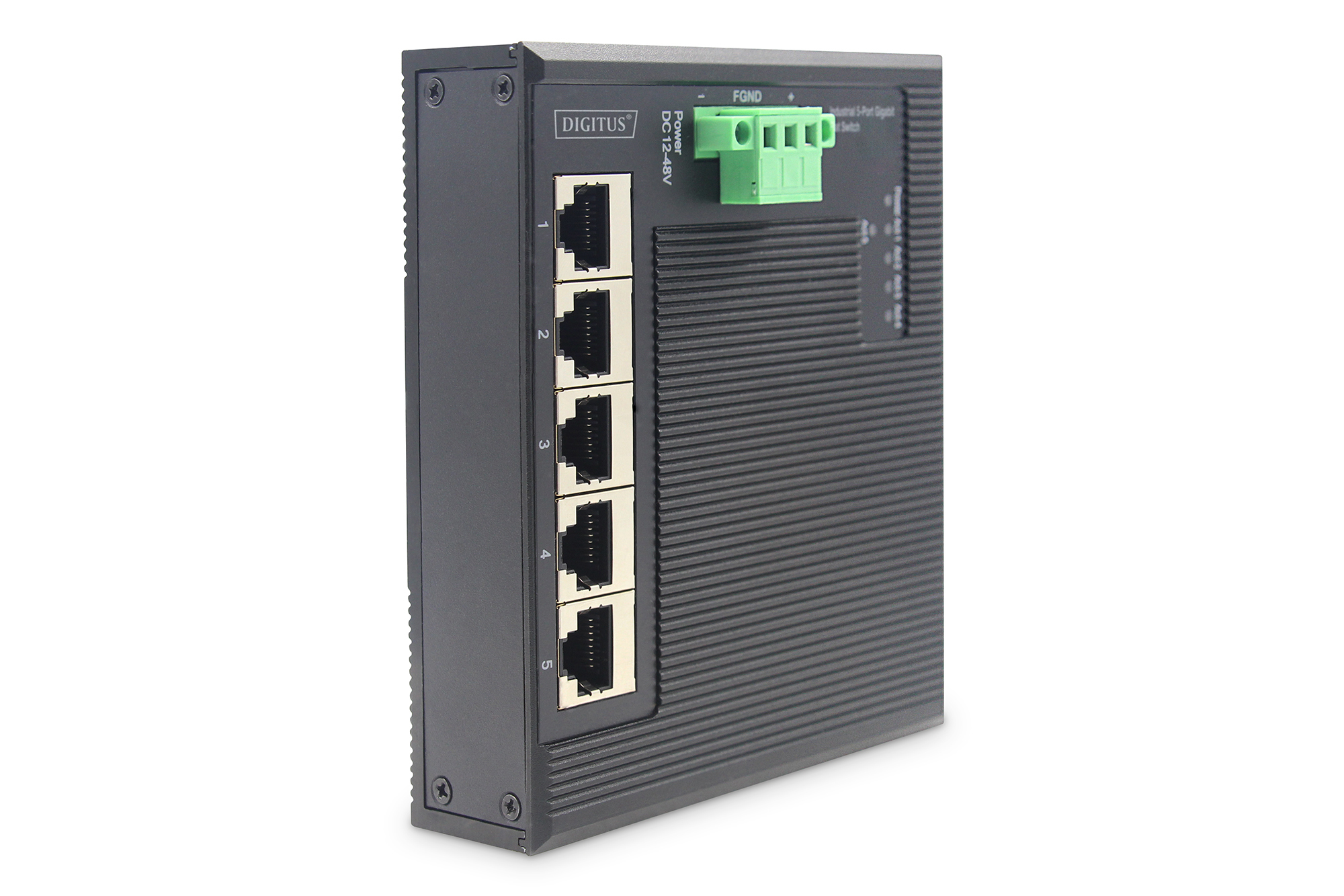 Digitus 5 Port Gigabit Ethernet Network Switch Switch, Flat, Industrial, Unmanaged