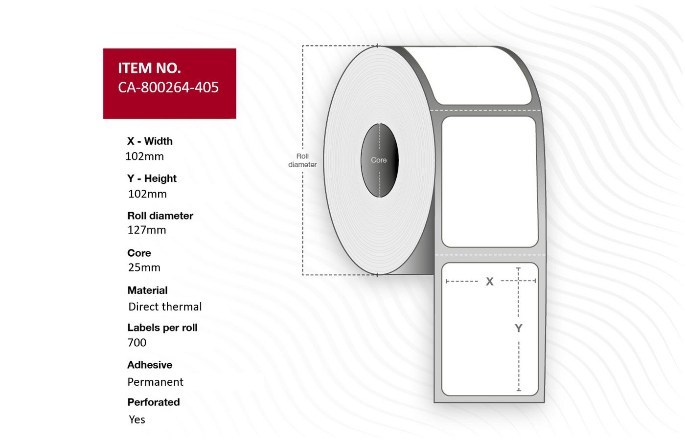 Image of CAPTURE Label 102 x 102mm, Core