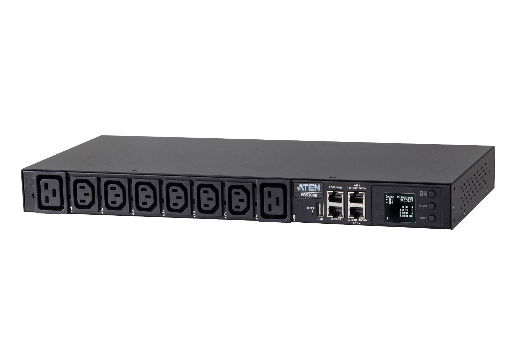 ATEN 32A 8-Outlet 1U Metered PDU + Free Eco PDU Manager Software