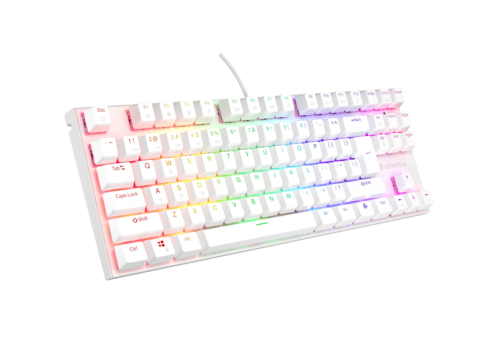 GENESIS Thor 303 TKL keyboard Gaming USB QWERTY US International White