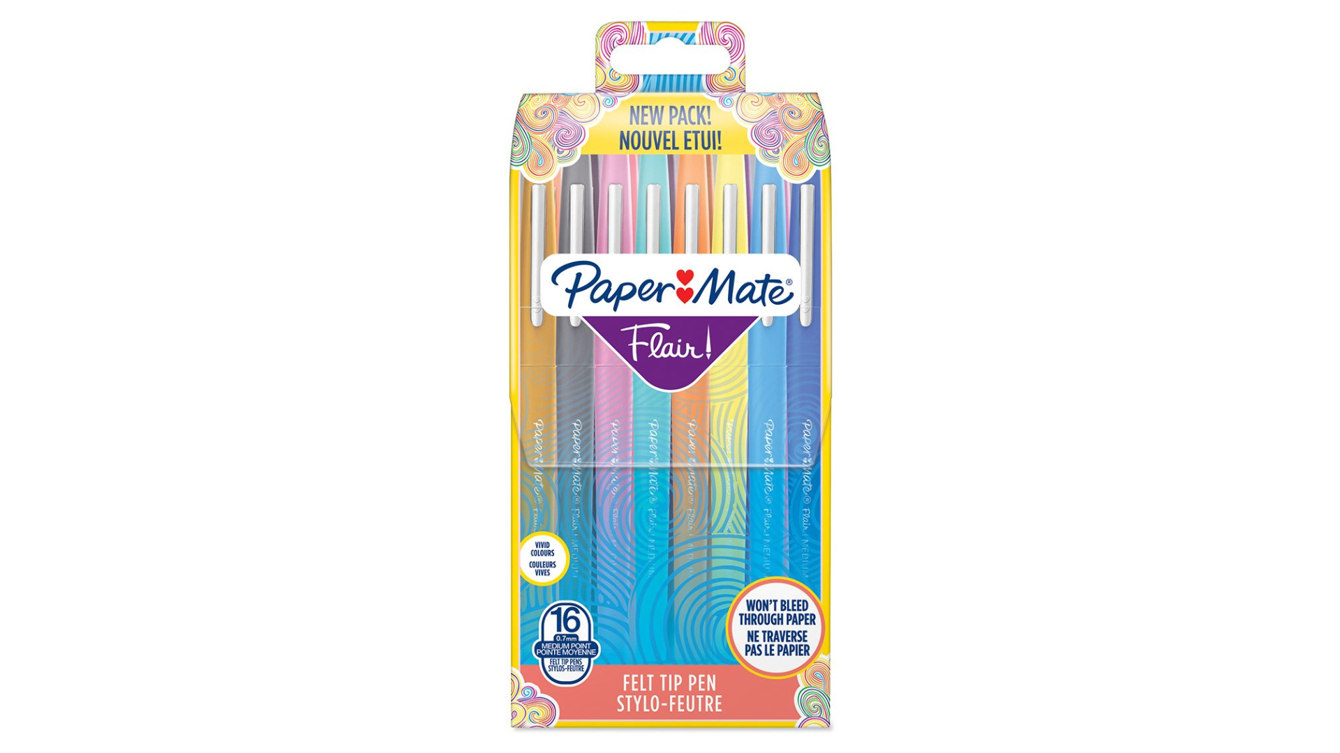 PaperMate Flair Original Felt Tip Pens Assorted (Pack of 16) S0977450