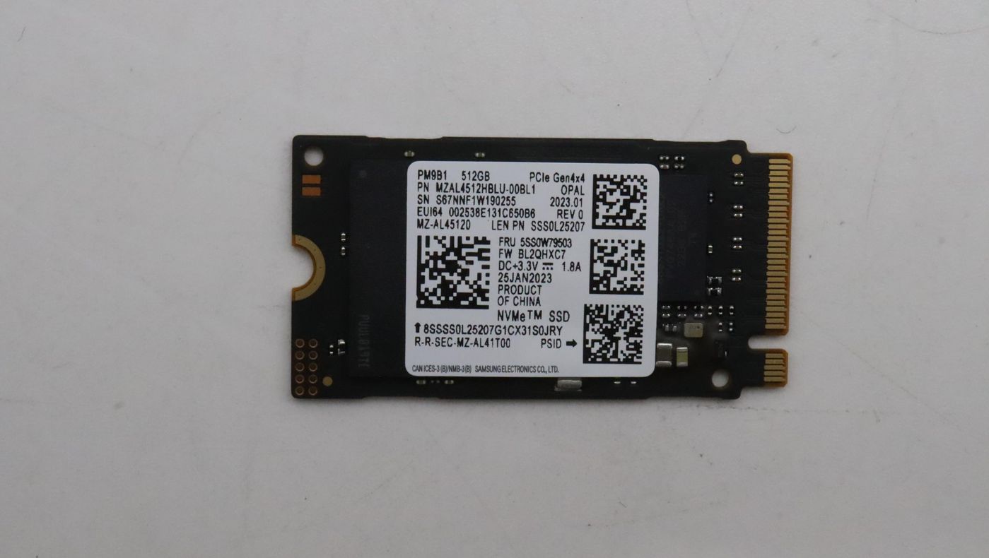 Image of Lenovo SSD_ASM 512G,M.2,2242,PCIe4x4,SAM,OPAL - Approx 1-3 working...