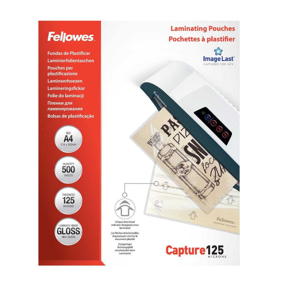 A4 Laminating Pouches Gloss Finish 500 Sheets 125 Micron High Quality Finish thumbnail