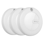 Mili MiTag Item Locator Keyring Apple "Find My" Compatible - White - Pack of 3