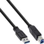 InLine USB 3.2 Gen.1 Cable Type A male / Type B male, black, 0.3m