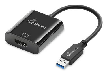MediaRange USB-A to HDMI Audio and Video Converter. 20cm. Black
