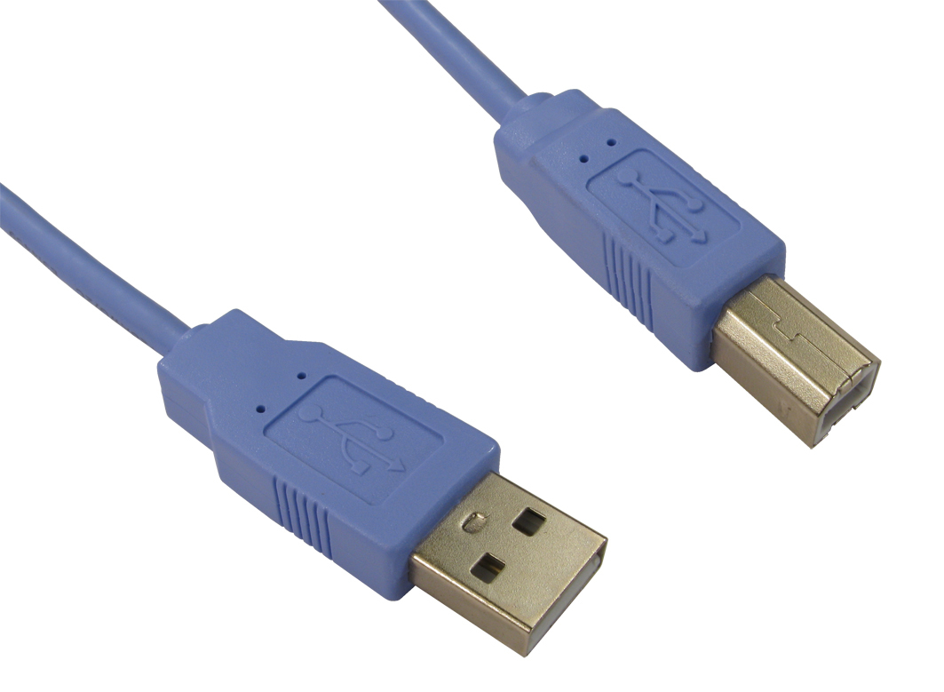 Cables Direct Men's Blue Usb 2.0 Am-Bm 1.8M Usb Cable Usb A Usb B