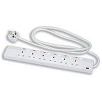Image of CED 6-GANG EXTENSION LEAD 2M WHITE