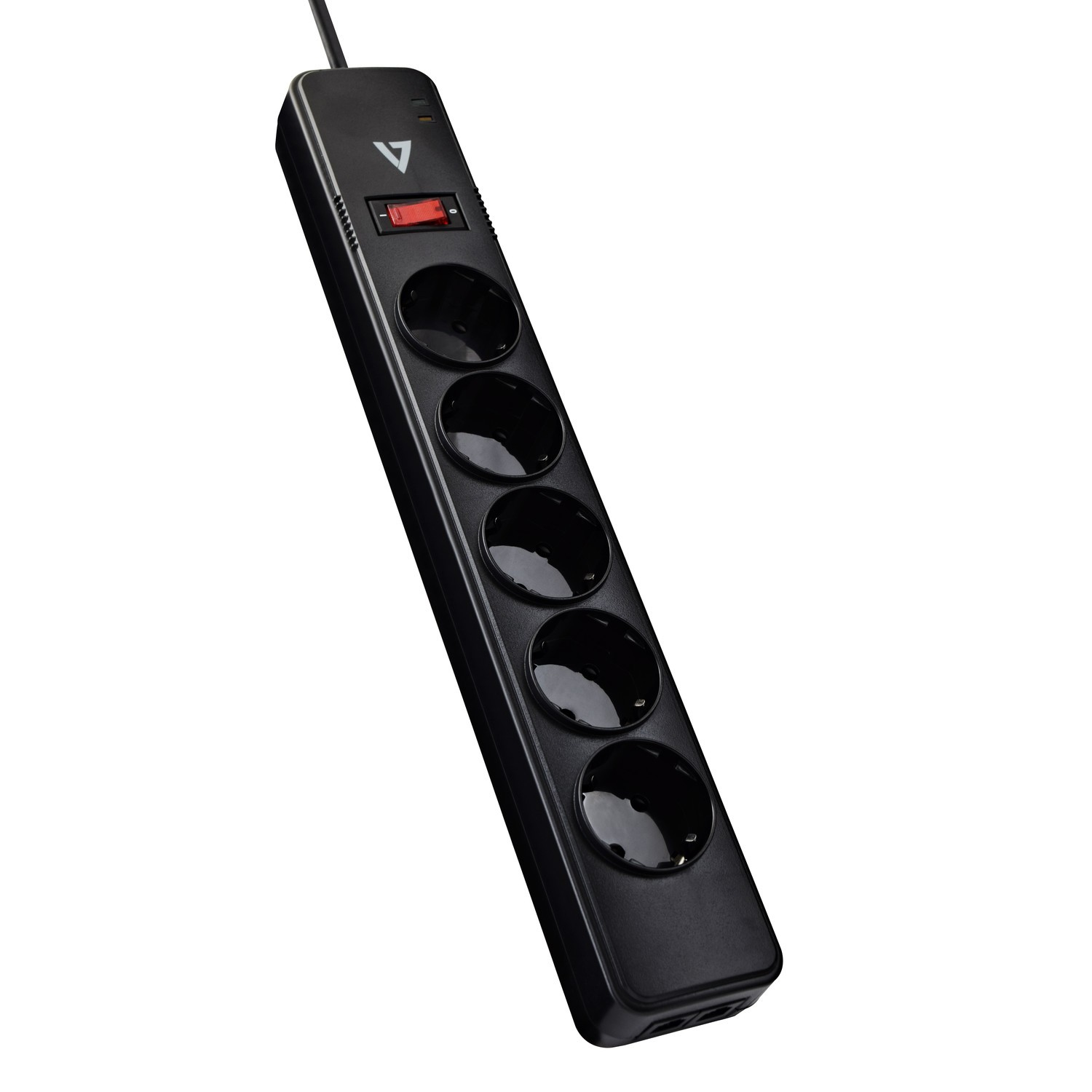 Image of V7 5-Schuko Outlet Home/Office Surge Protector, 1.8m Cord, 1050...