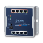 PLANET P30 Industrial 8-Port Unmanaged Power over Ethernet (PoE) Blauw, Grijs