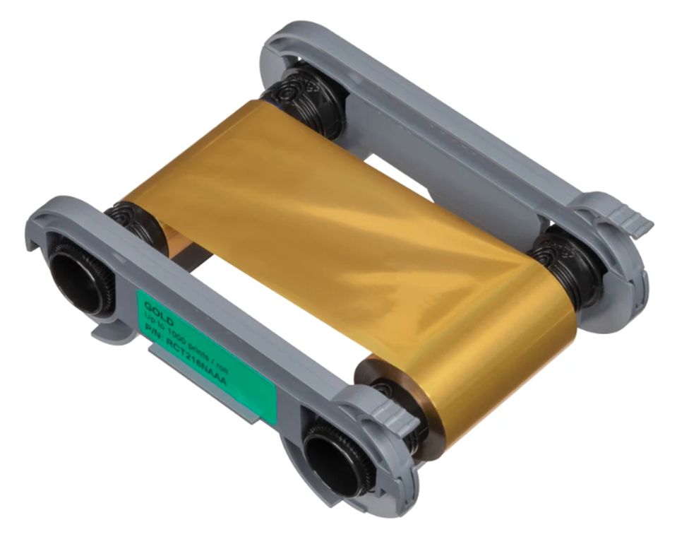 Image of Evolis RCT216NAAA Thermal-transfer ribbon gold, 1K pages for...