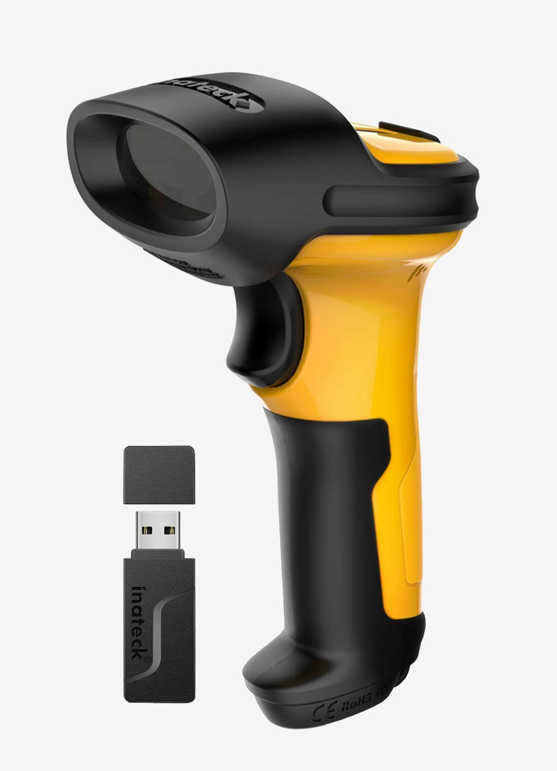 Inateck P6 Handheld bar code reader 1D Laser Black, Yellow