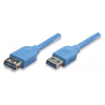 Techly ICOC-U3-AA-10-EX USB cable 1 m USB 3.2 Gen 1 (3.1 Gen 1) USB A Blue