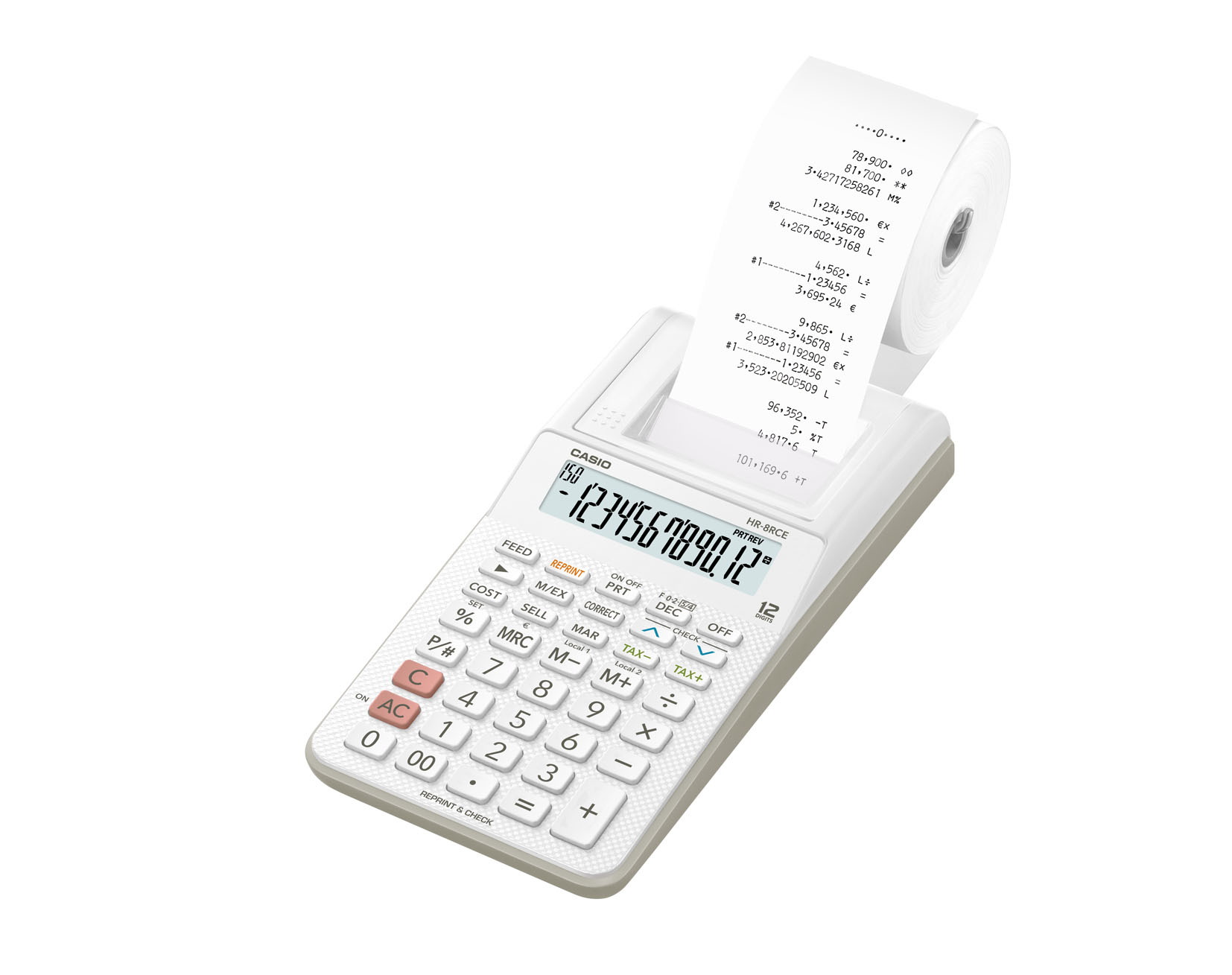 Casio HR-8RCE calculator Desktop Printing White