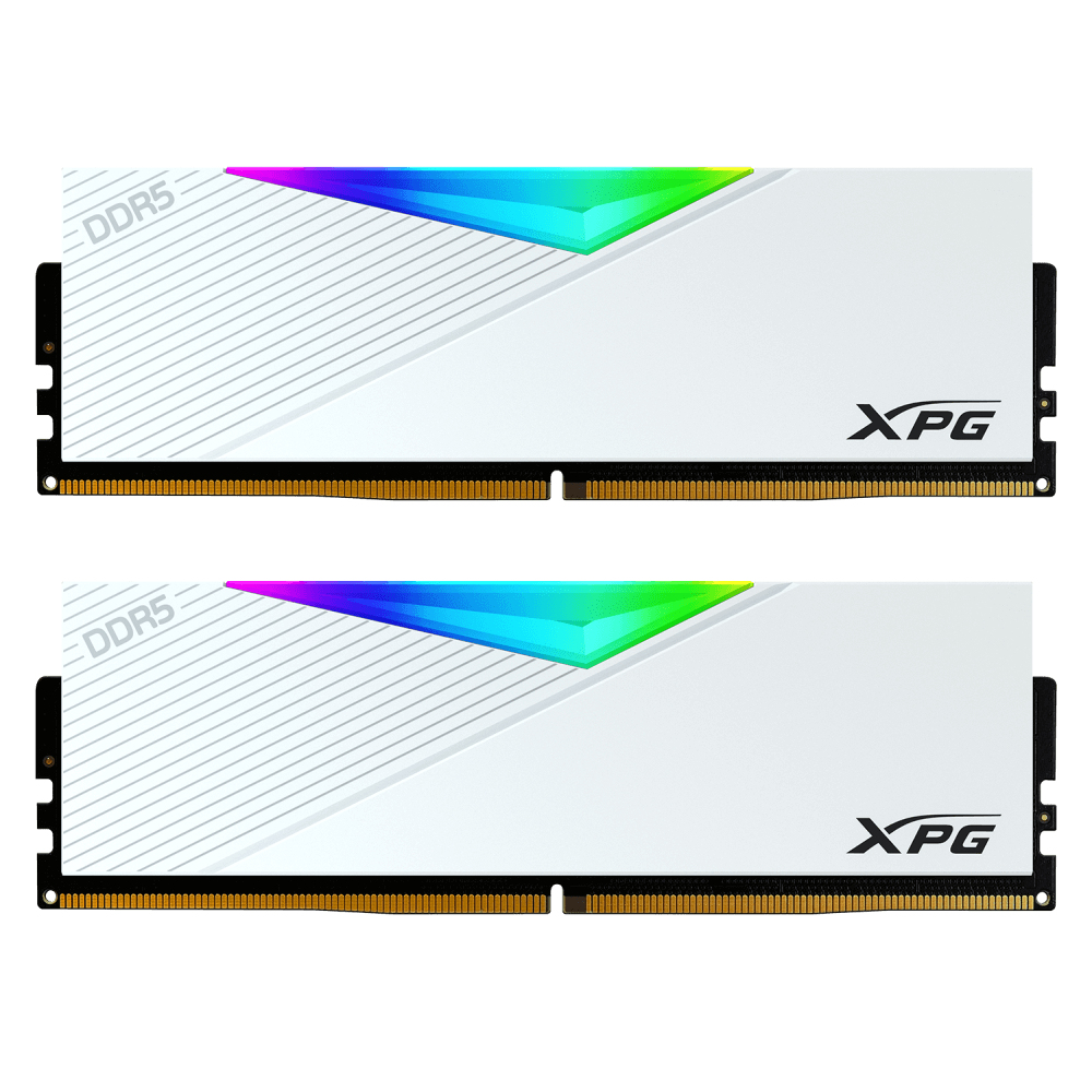 AX5U6400C3216G-DCLARWH A-DATA TECHNOLOGY XPG Lancer RGB 32GB Kit (2 x 16GB), DDR5, 6400MHz, CL32, 1.4V, ECC, AMD EXPO & Intel XMP 3.0, PMIC, DIMM Memory, White