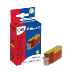 Pelikan 4110039/C60 Ink cartridge yellow, 1K pages 12ml (replaces Canon CLI-551YXL) for Canon Pixma IP 8700/IX 6850/MG 5450/MG 6350/MX 725