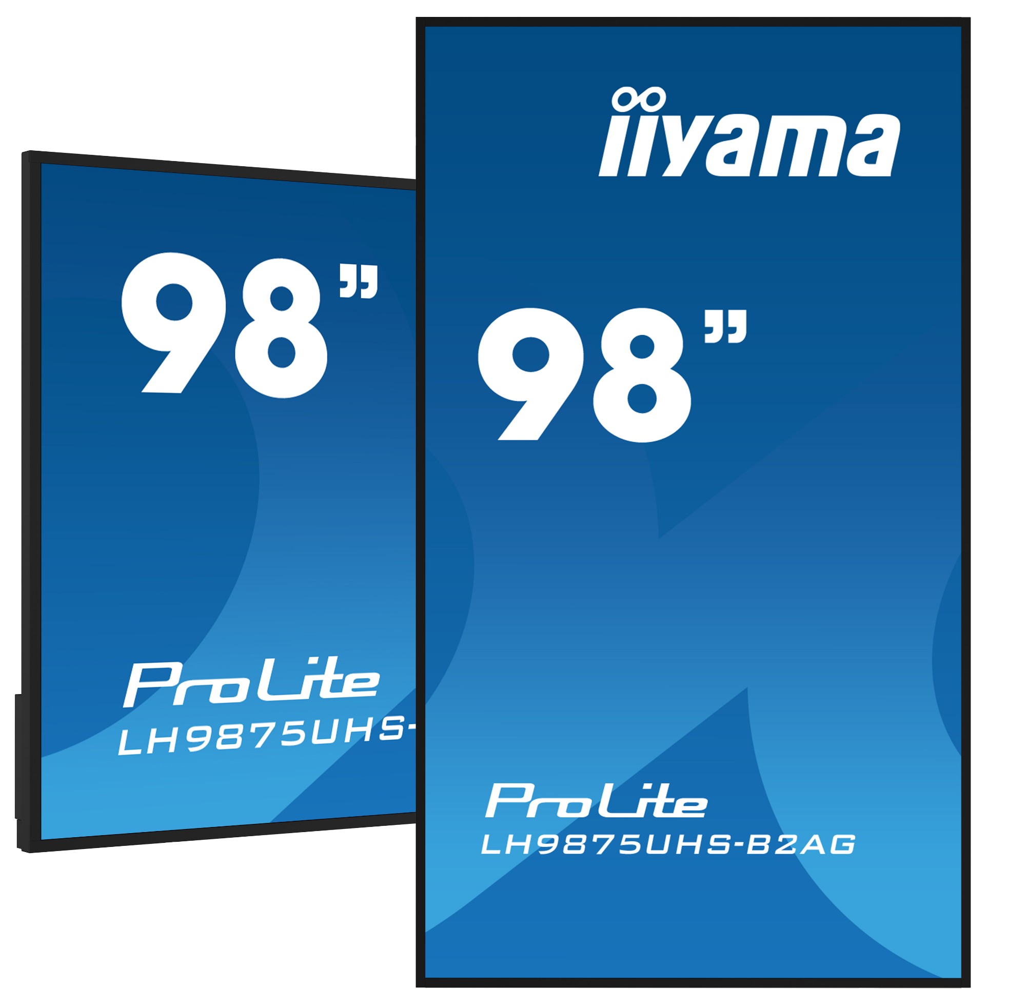iiyama 98" 4K UHD Professional Digital Signage display featuring Android OS, iiSignage² and OPS PC slot