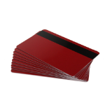 Newbold Red 760 Micron Plastic Cards With Hi-Co Magnetic Stripe (Pack of 100)