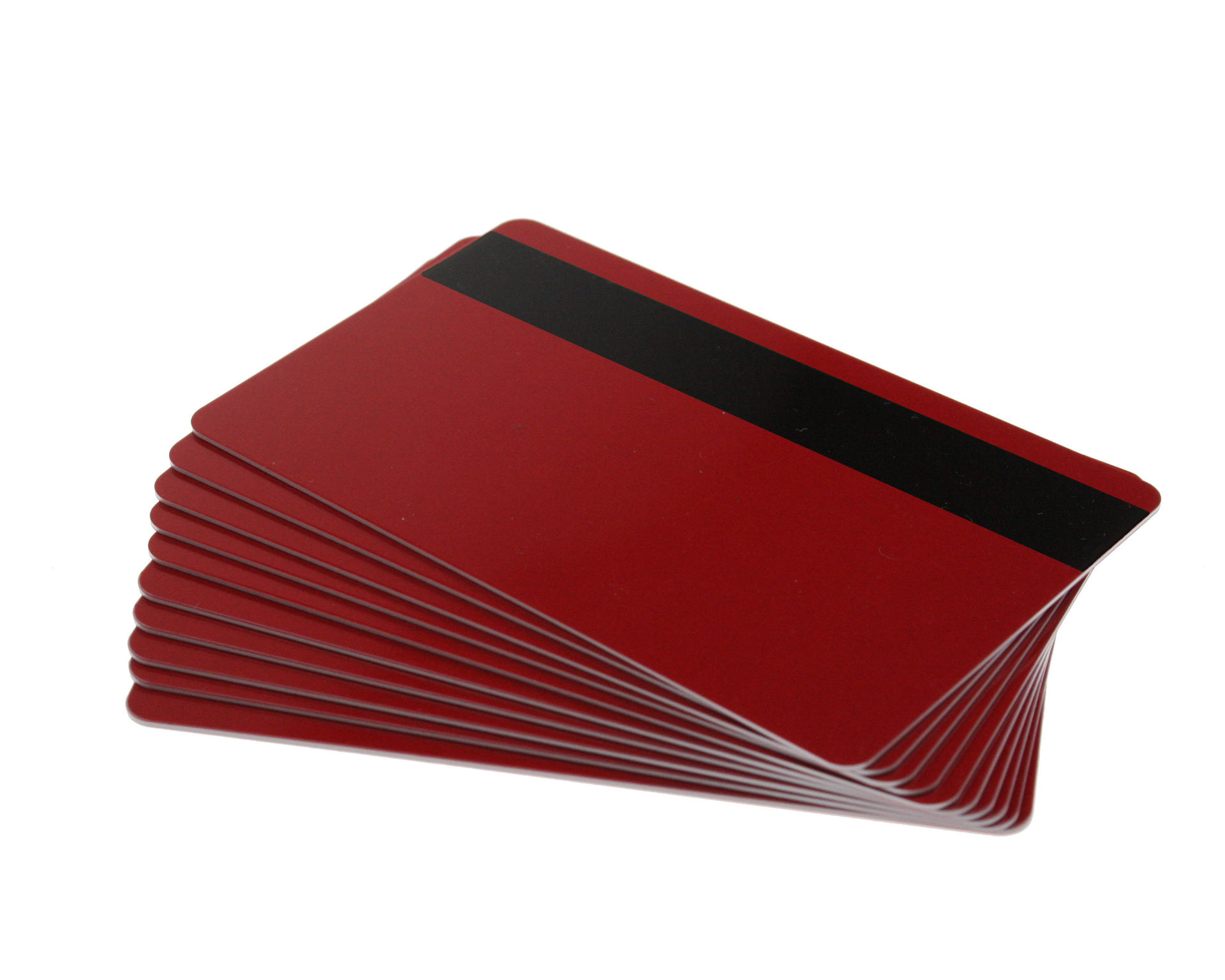 Image of Newbold Red 760 Micron Plastic Cards With Hi-Co Magnetic Stripe...