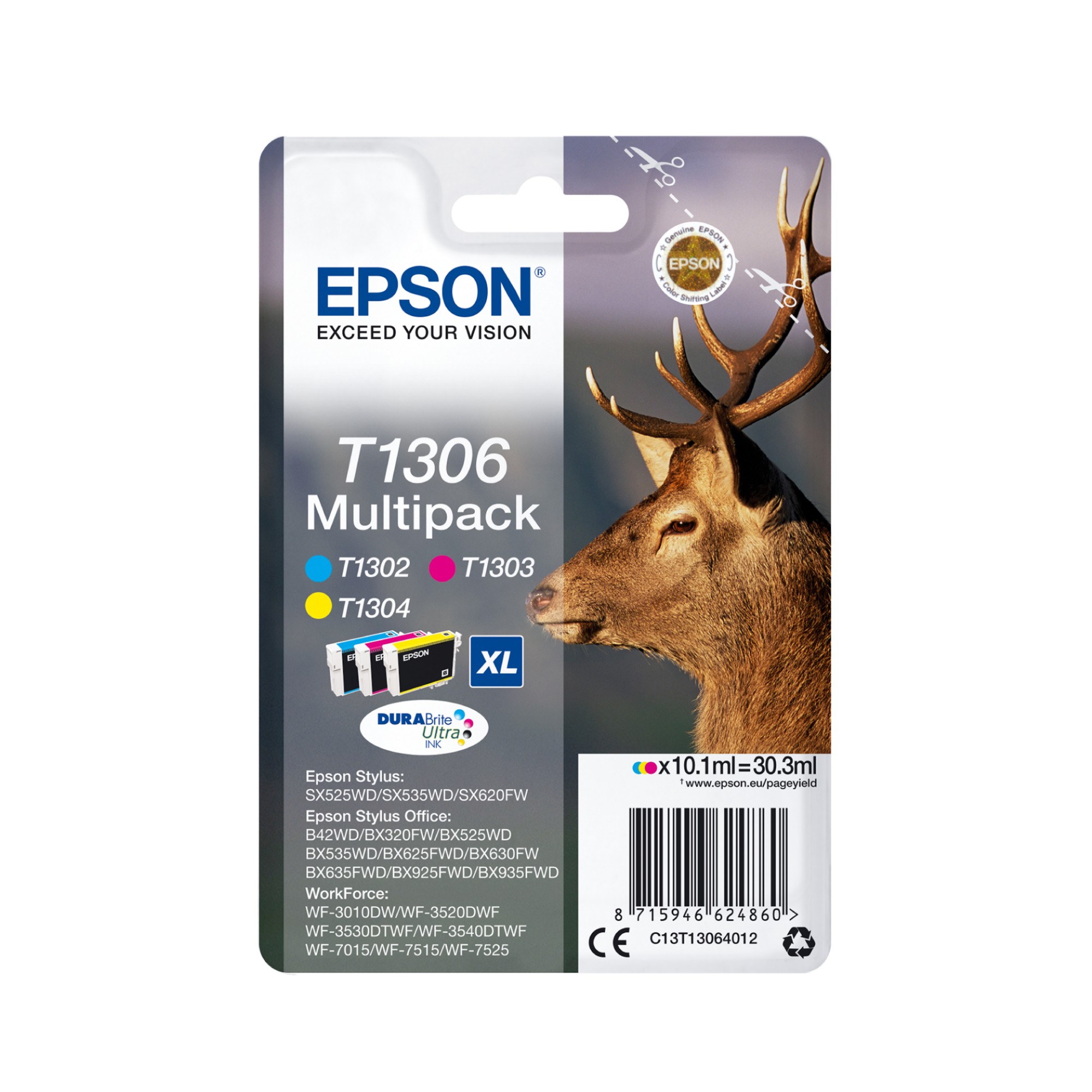 Epson C13T13014012/T1301 Ink cartridge black XL. 945 pages 25.4ml for