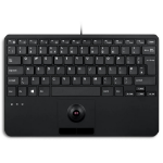 Perixx PERIBOARD-526H Wired Mini USB Hub Keyboard with Trackball and Scissor Keys