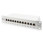 Digitus CAT 6A Patch Panel, shielded, 12-Port, 1HE, 10", grey