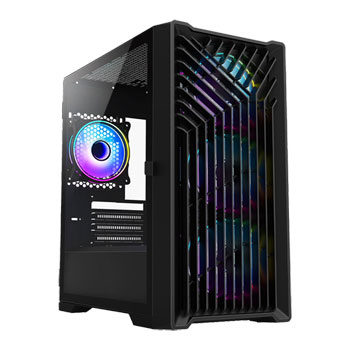 Image of VIDA Cyclone Black ARGB Gaming Case w/ Glass Window Micro ATX 4x...