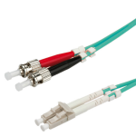 VALUE Fibre Optic Jumper Cable, 50/125µm, LC/ST, OM3, turquoise 0.5 m