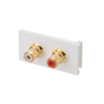 connektgear AV Snap-In 2 x RCA/Phono Module 25 x 50mm - Socket to Socket - White