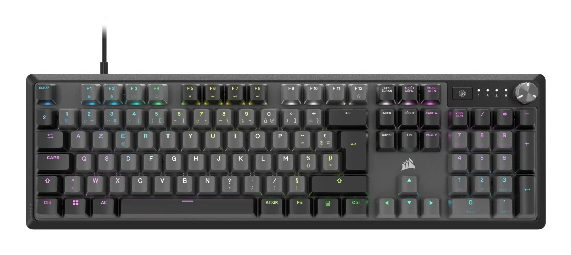 Corsair K70 CORE RGB keyboard Gaming USB AZERTY French Grey