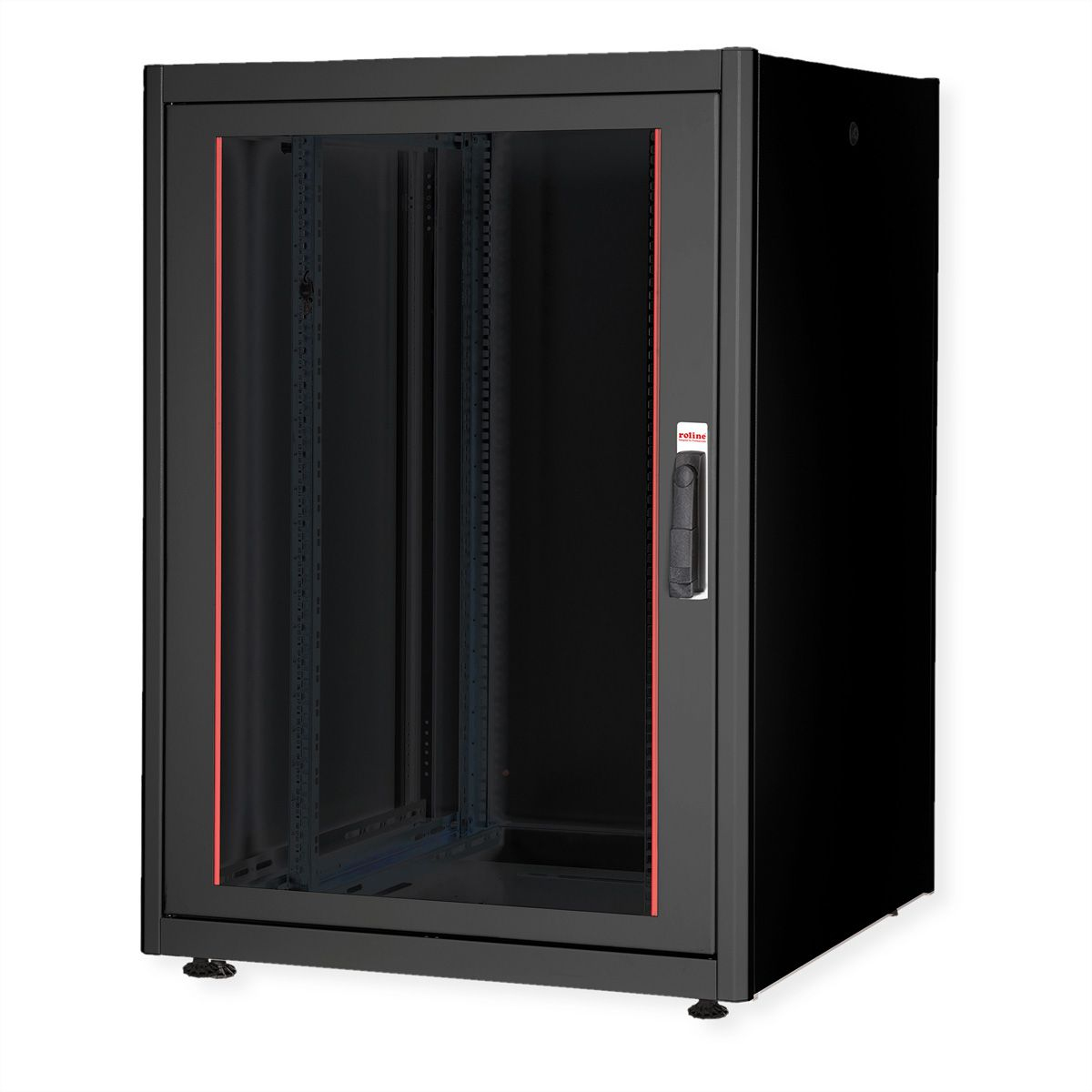 ROLINE 19-inch network cabinet Basic 22 U, 800x800 WxD glass door blac