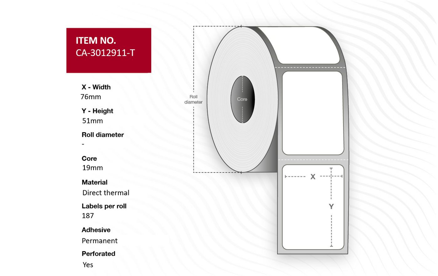 Capture CA-3012911-T printer label