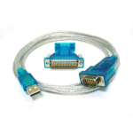 Monoprice USB/RS232 DB9-DB25, M/M serial cable Blue, Stainless steel 70" (1.78 m) USB Type-A DB-9